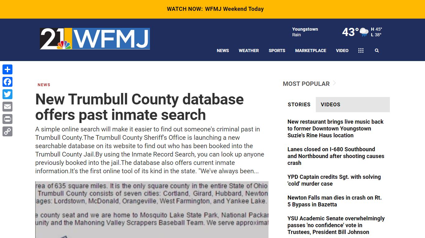 New Trumbull County database offers past inmate search